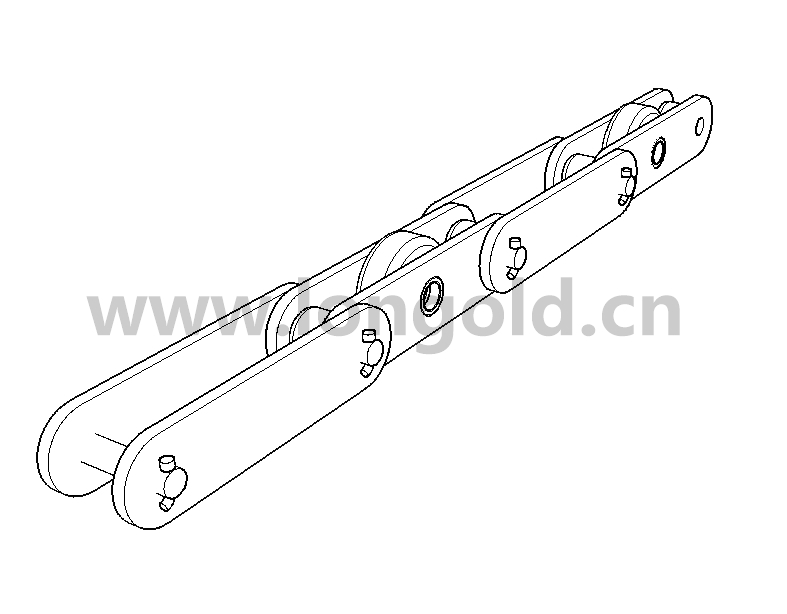 帶有中間滾子(CR)附件的大型輸送鏈 帶有中間滾子(CR)附件的大型輸送鏈